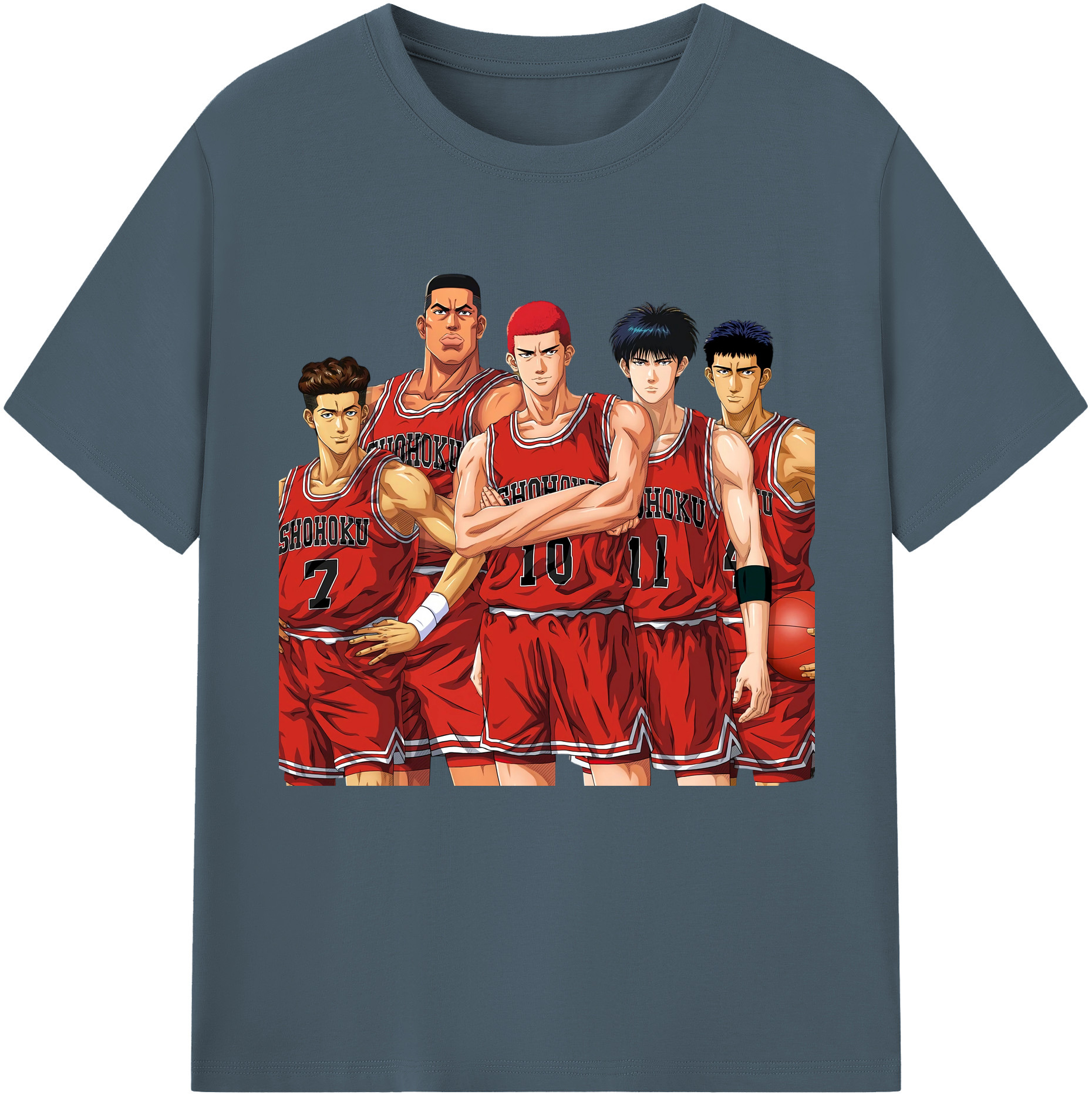 SLAM DUNK／スラムダンク 綿100％半袖Tシャツ（フロントプリント）